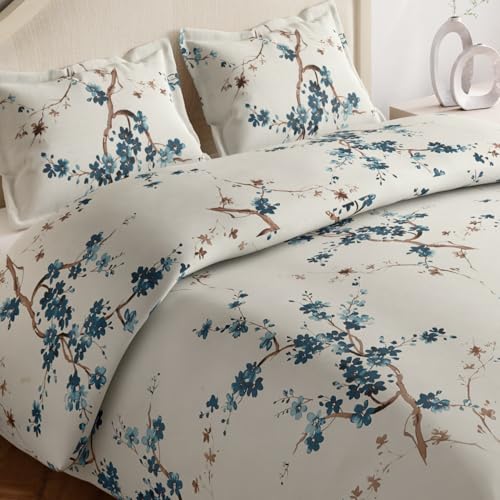Haus & Kinder Bed Sheet Double Bed, 186 TC Queen Size Bedsheet Cotton with 2 Pillow Covers, Double Bed Bedsheet (90x100 Inches) - Floral Grace Pink - Image 1