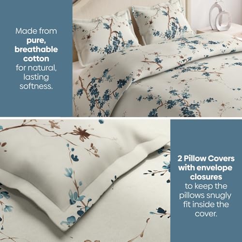 Haus & Kinder Bed Sheet Double Bed, 186 TC Queen Size Bedsheet Cotton with 2 Pillow Covers, Double Bed Bedsheet (90x100 Inches) - Floral Grace Pink - Image 2