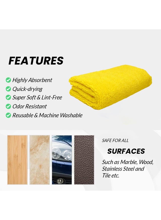AGC Microfiber Auto Drying Towel High Absorbent Lint Free Cleaning Cloth Scratch Free Soft Thick Microfiber Towel for Car, Bike, Glass, Kitchen, Bathroom, Office Reusable Machine Washable Multi Purpose Cleaning Cloth - Image 5