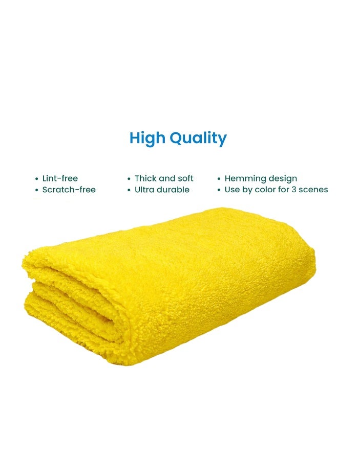AGC Microfiber Auto Drying Towel High Absorbent Lint Free Cleaning Cloth Scratch Free Soft Thick Microfiber Towel for Car, Bike, Glass, Kitchen, Bathroom, Office Reusable Machine Washable Multi Purpose Cleaning Cloth - Image 3