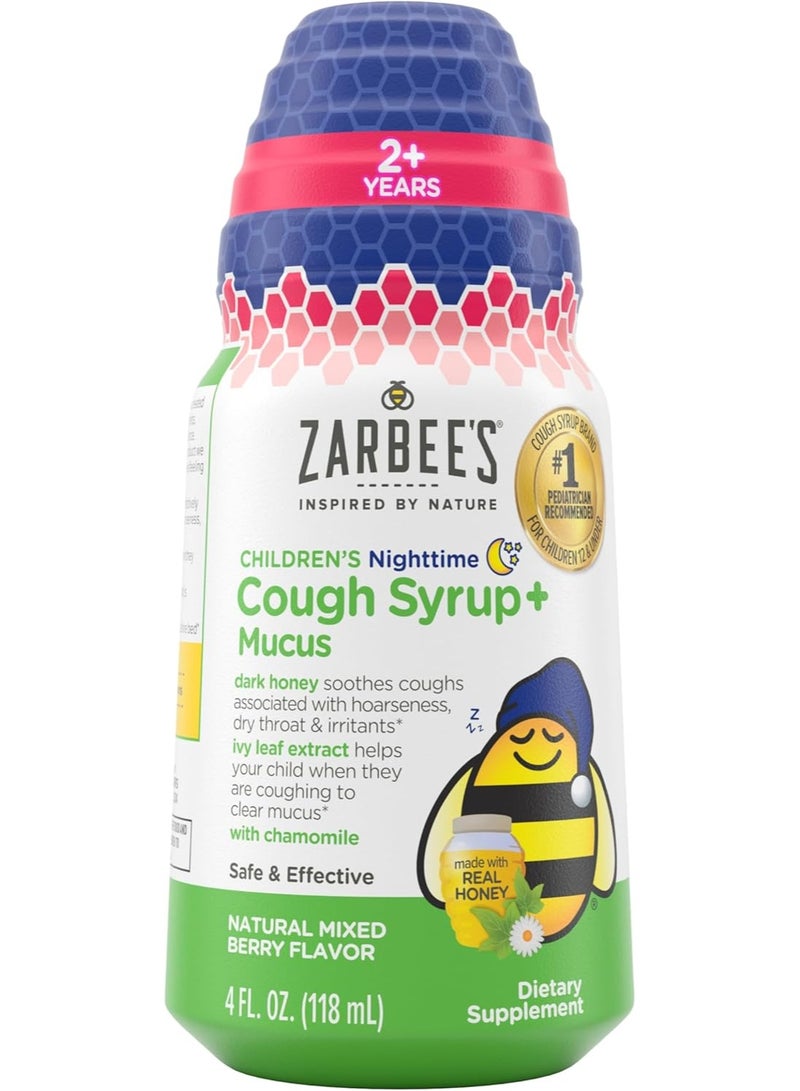 Zarbee's Children's Nighttime Honey Cough Syrup Mixed Berry, 4 fl. oz - Image 1