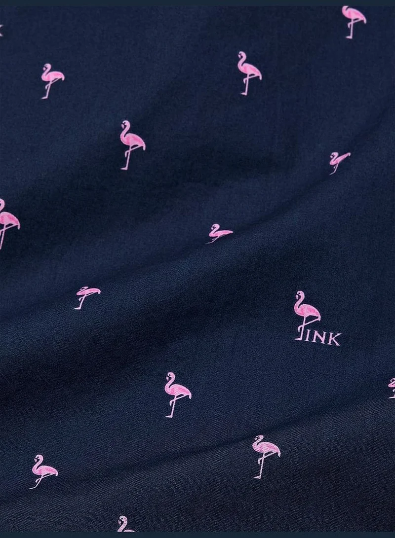 PINK Cotton Poplin Oversized Button-Down Sleepshirt