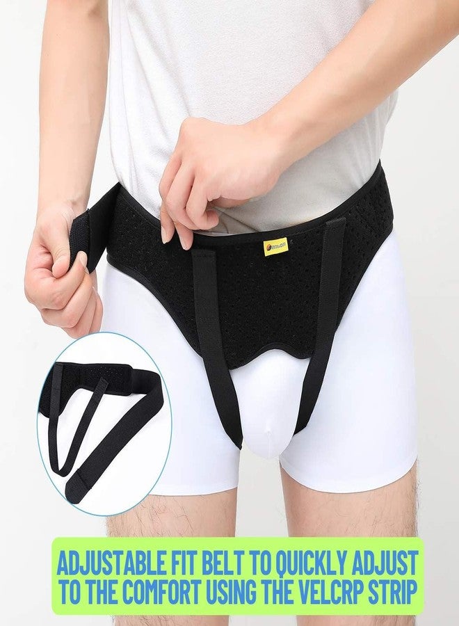 JERN Hernia Support Belt with Removable Compression Pads, Adjustable Fit, Black, Single/Double Hernia Pain Relief (Medium) - Image 2