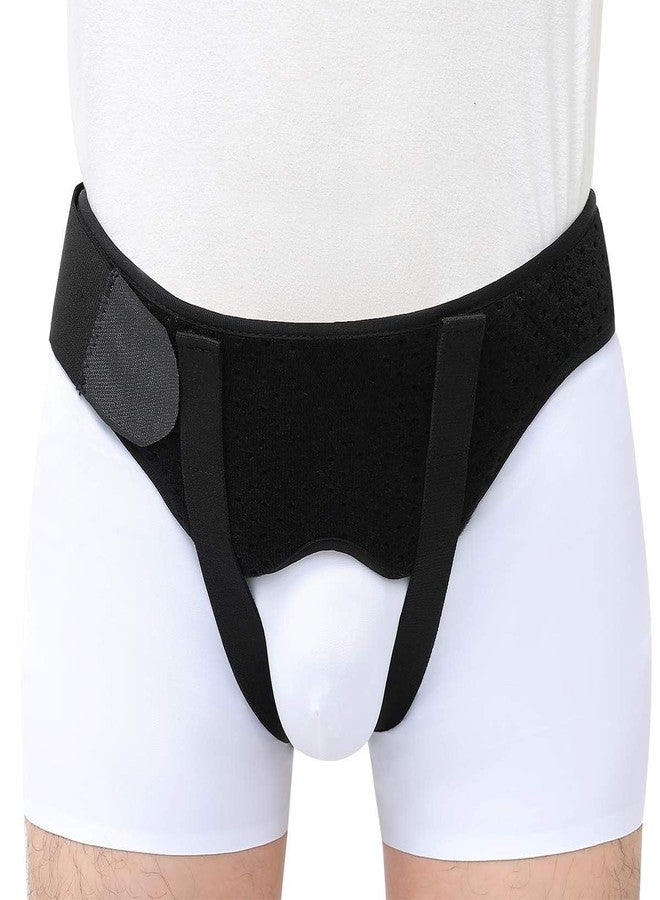 JERN Hernia Support Belt with Removable Compression Pads, Adjustable Fit, Black, Single/Double Hernia Pain Relief (Medium) - Image 1