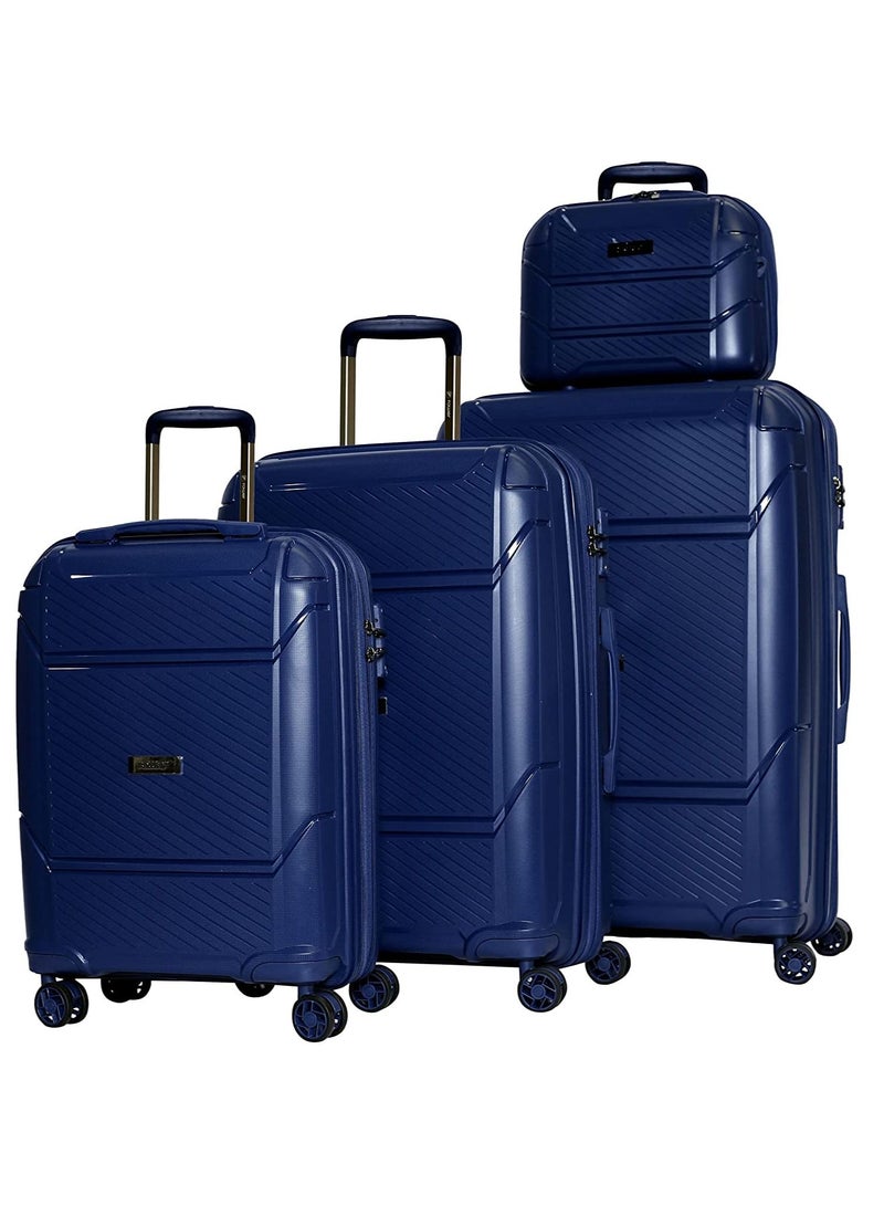 ROWER Travelling Suitcase Hard Shell Lightweight Luggage-Hard Sided with Spinner Wheels & 3 Digit Number Lock-Set of 4 Trolley Bags (20/24/28/14 Inches) - Image 1