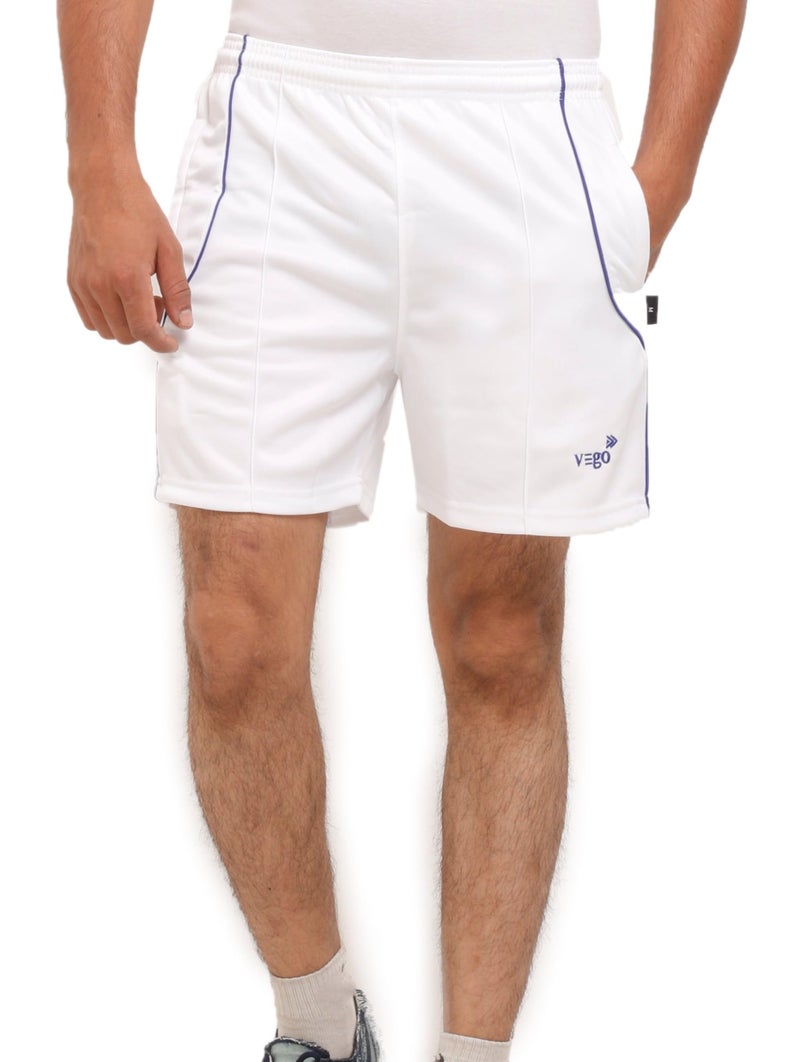 VEGO Mens White Sports Shorts, Bermuda,Trousers - Image 1