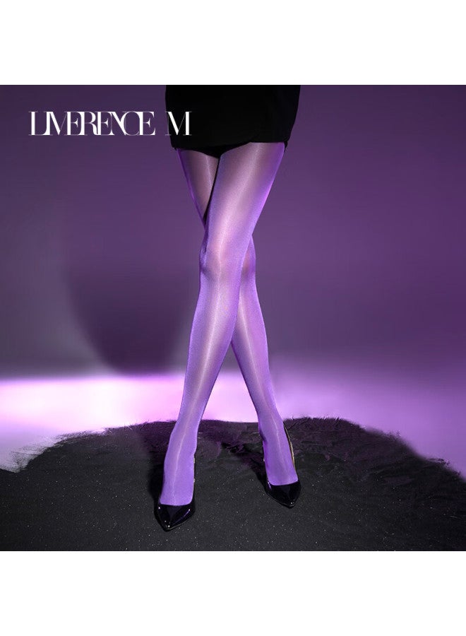 Limerence M shiny Silky Pantyhose Stockings For Beautiful Legs Purple 1 Pair L - Image 1