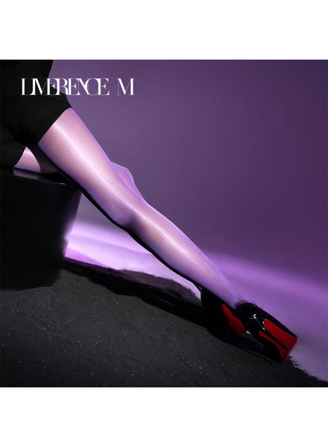 Limerence M shiny Silky Pantyhose Stockings For Beautiful Legs Purple 1 Pair L - Image 3