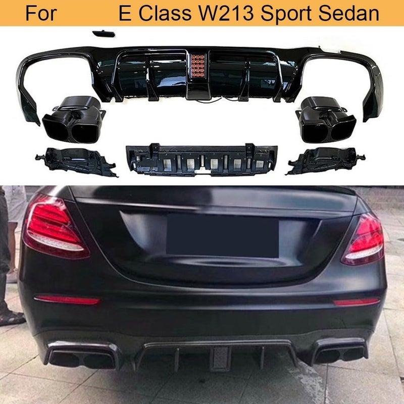 DEMULAX Car Rear Bumper Diffuser Lip Spoiler for Mercedes-Benz E Class W213 - Image 4