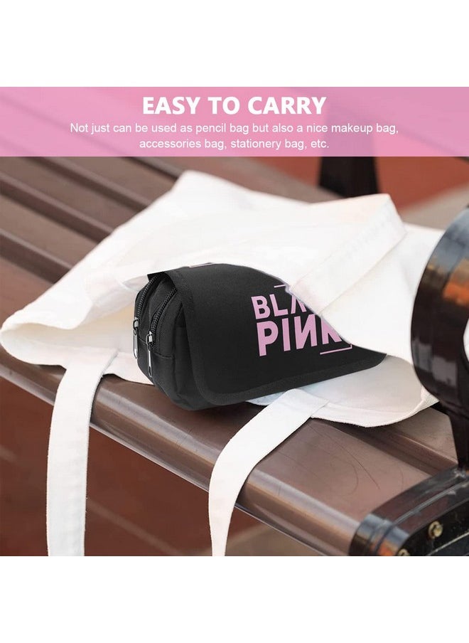 maycreate - ® Blackpink Cosmetic Bag Organizer Makeup Pouch Pencil Box Pencil Case For Blackpink Lover Fans, Double Zippers Stationary Bag For School Girls Adults - Image 1