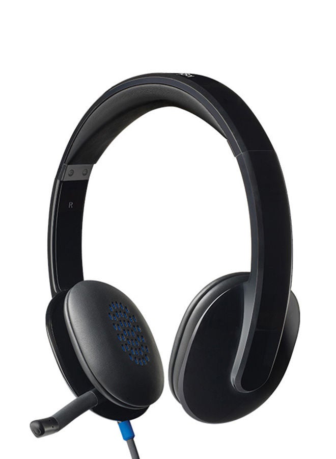 Logitech H540 Wired Headset, Stereo Headphone With Noise-Cancelling Microphone, USB, On-Ear Controls, Mute Indicator Light, PC/Mac/Laptop 1.8meter Black - Image 1