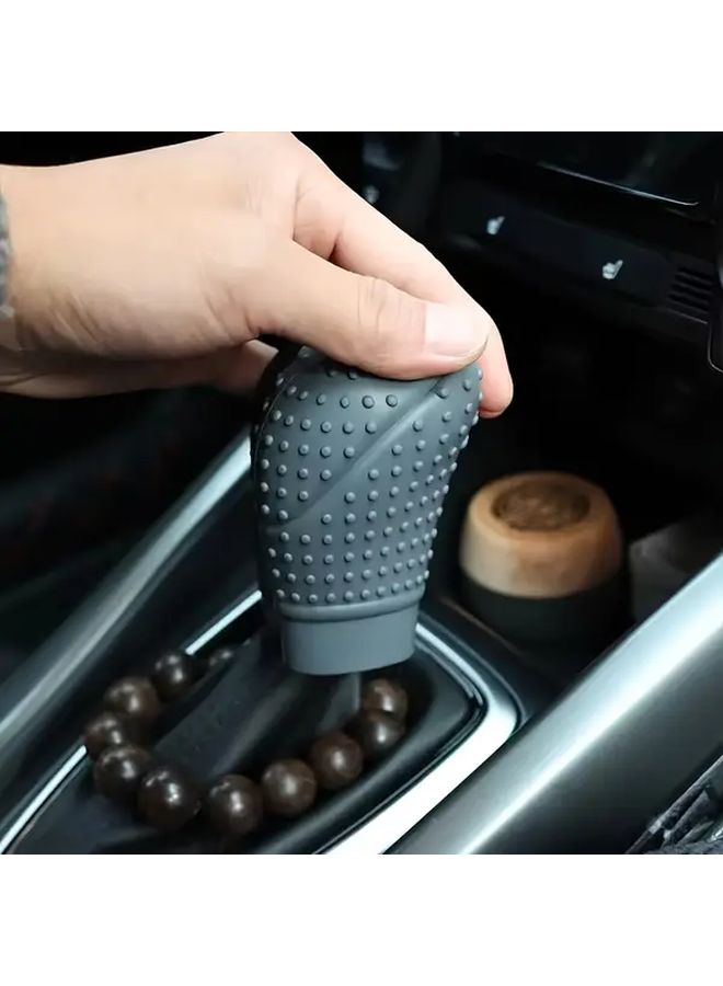 LED Car Shift Knob And Handbrake Cover Set Black Universal Fit For Manual Automatic Cars Sweat Proof Scratch Resistant - Image 1
