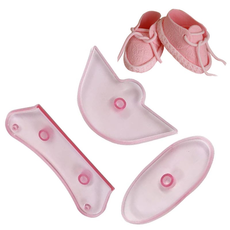 Joinor Joinor 3Pcs/set Baby Shoes Booties DIY Cake Decorating Tools Baby Shower Fondant Mold - Image 1