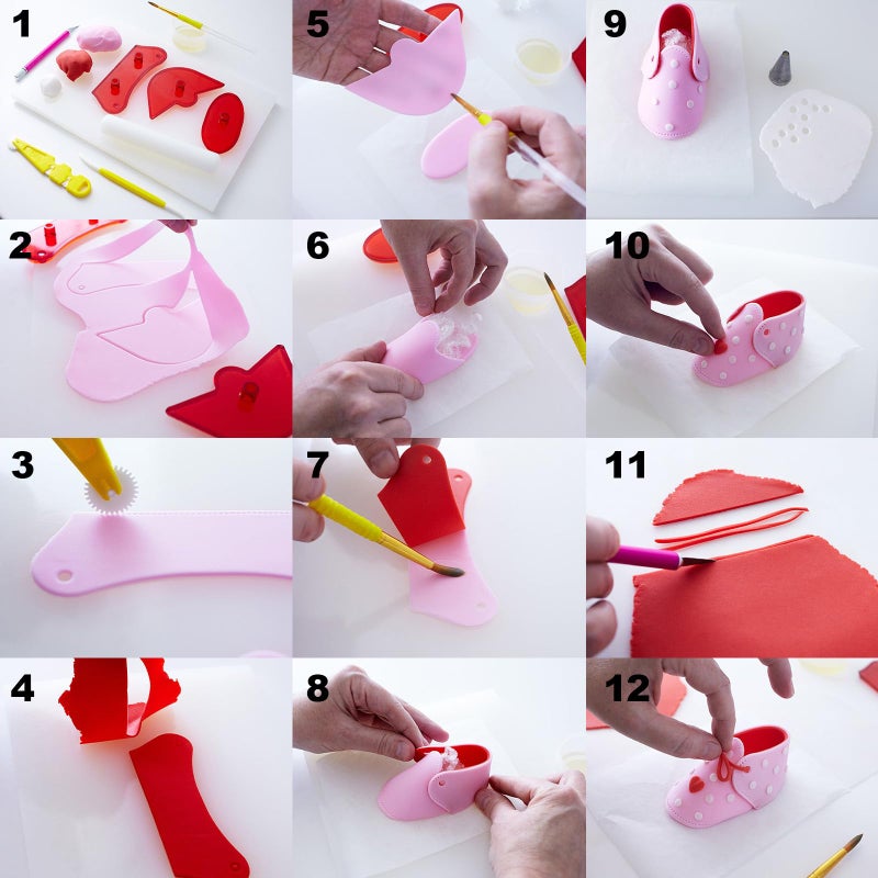 Joinor Joinor 3Pcs/set Baby Shoes Booties DIY Cake Decorating Tools Baby Shower Fondant Mold - Image 4