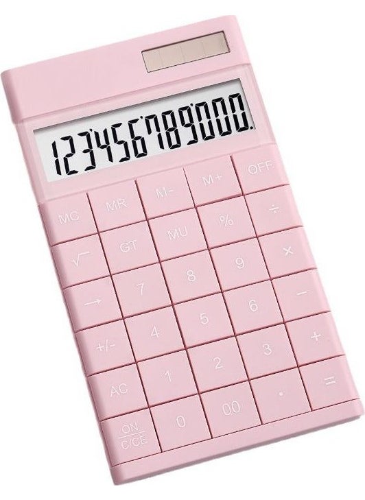 Valkyrie 12 Digit Solar Powered Desktop Calculator Slim Design Pink  - Image 4
