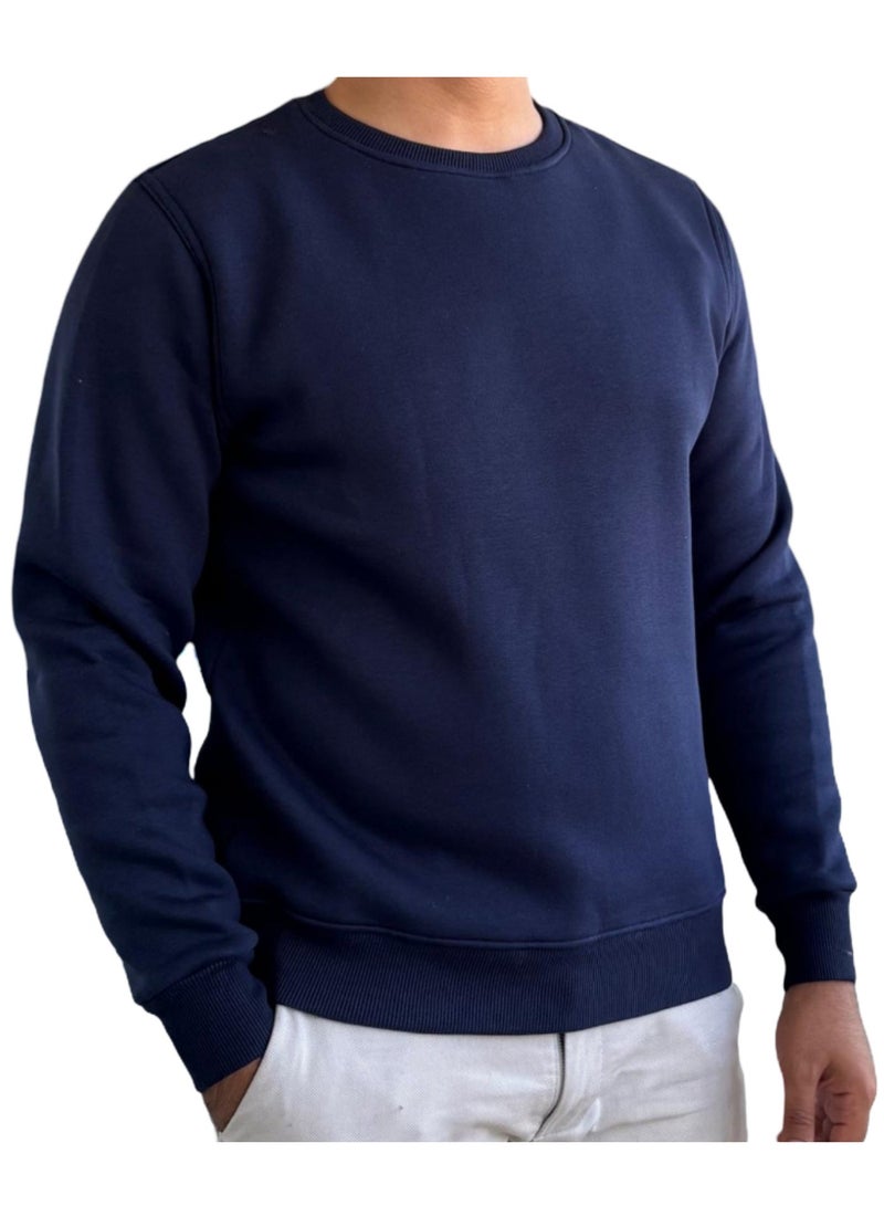 Horse Polo Sweatshirt Round Neck, Navy blue - Image 1