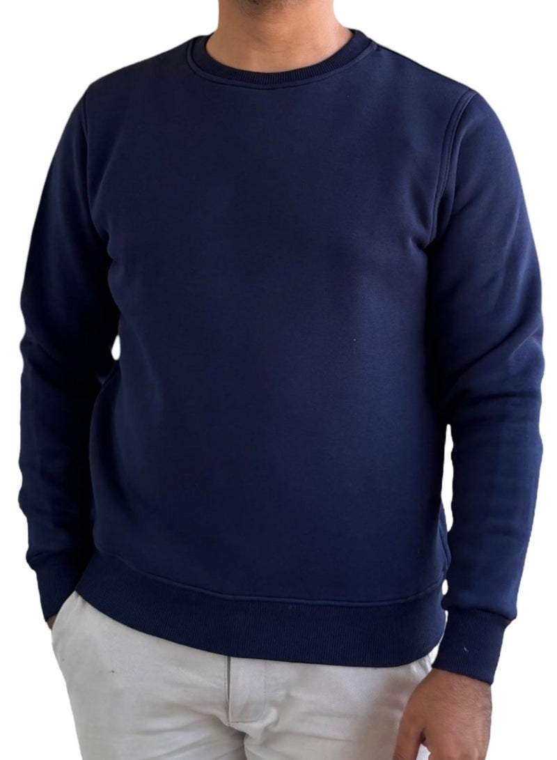 Horse Polo Sweatshirt Round Neck, Navy blue - Image 4