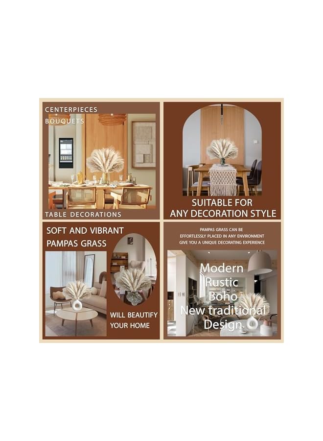 The Bros Natural Dried Pampas Grass for Home Decor Boho Decor Bouquet Phragmites Dried Flowers Bouquet for Wedding Floral Arrangements Home Decorations (80PCS), SG2419 - Image 2