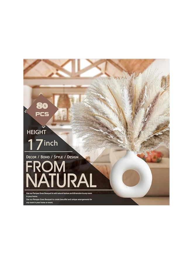 The Bros Natural Dried Pampas Grass for Home Decor Boho Decor Bouquet Phragmites Dried Flowers Bouquet for Wedding Floral Arrangements Home Decorations (80PCS), SG2419 - Image 4