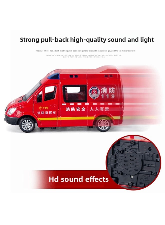Jiaye 1:32 Simulation Special Police Car Ambulance Fire Alloy Car Model Sound And Light Children's Toy Car Manufacturers Wholesale-Color:Fire Command Vehicle  - Image 4