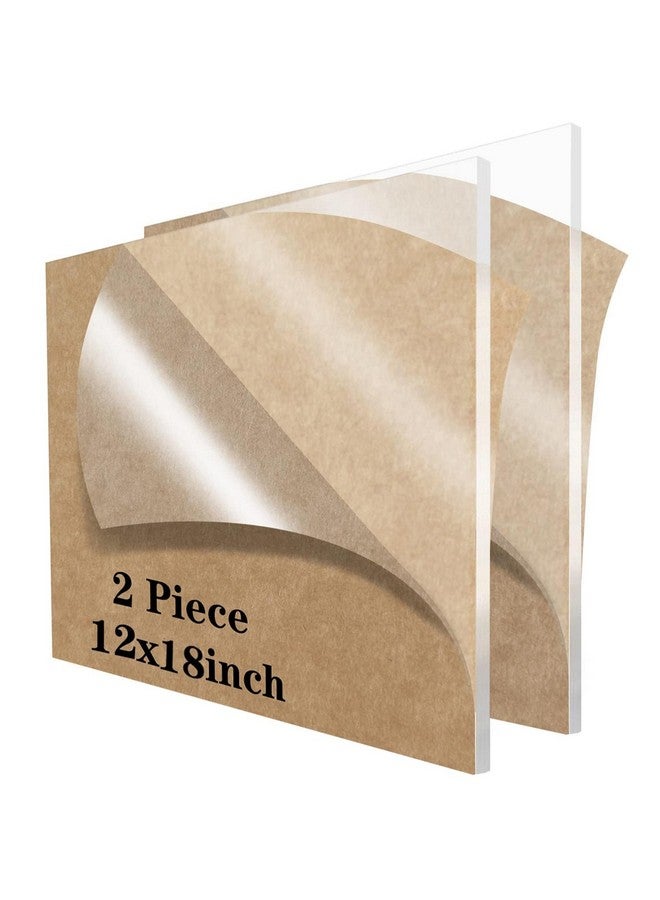 SHOPEE Transparent Acrylic Sheets 12 x 18 Inch (300 x 457 mm) 2mm Thickness Square Plexiglass Clear Acrylic Sheet Board For Glass Art Painting, DIY Crafts Projects, Photo Frames (Pack of 2) - Image 1