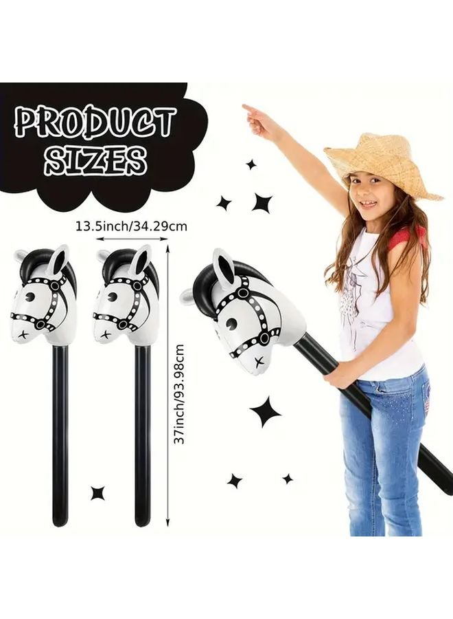 Pink Inflatable Stick Horse Balloon 37 5 Inch Western Cowboy Cowgirl Party Decor - Image 3