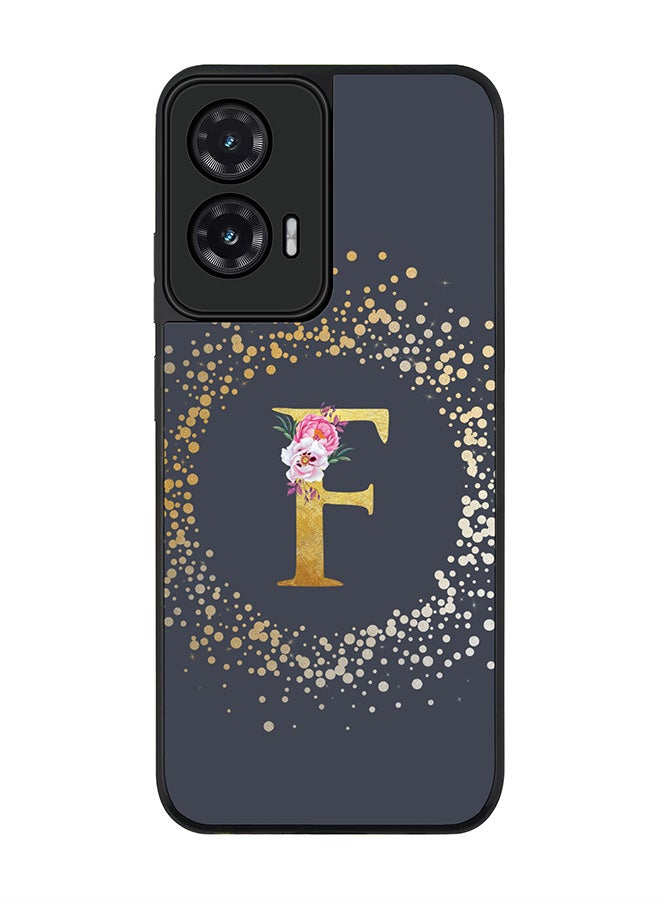 Stylizedd For Motorola Moto G35 Case,Slim fit Camera Protection, Shockproof Thin Phone cover  - Custom Monogram Floral - F  (Grey )