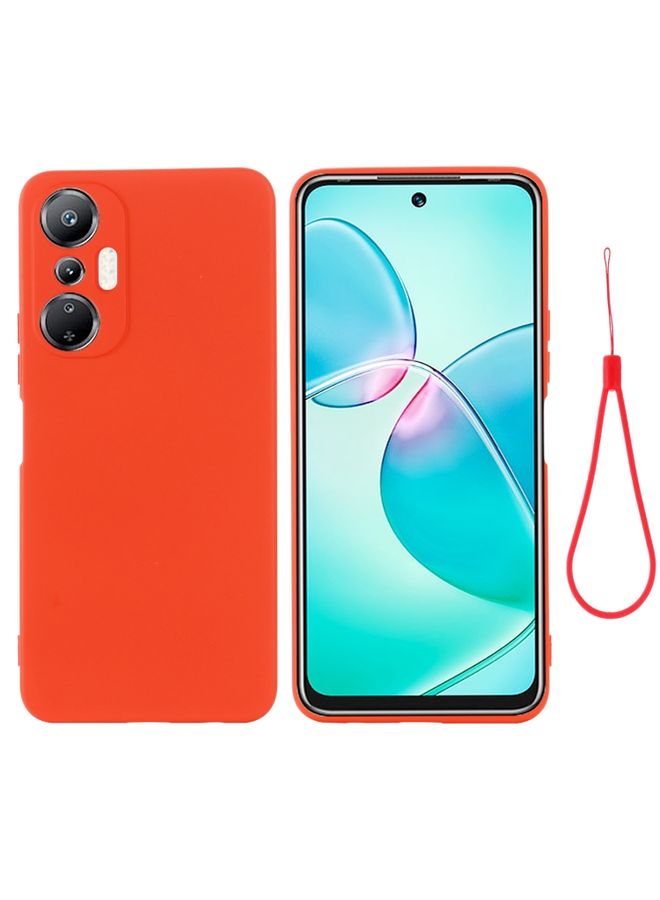 Case Cover For For Infinix Hot 20S X6827 Pure Color Liquid Silicone Shockproof Phone Case(Red)