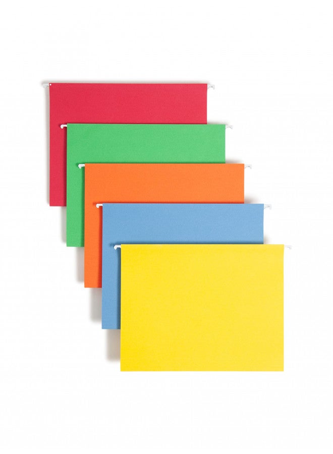 Smead Standard Hanging File Folders, 25 Count, Assorted Primaries, 1/5-Cut Adjustable Tabs, Letter Size (64059) - Image 1
