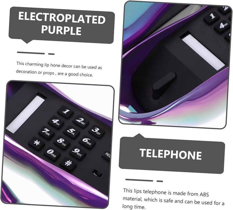 هاتف أرضي كلاسيكي مبتكر بإطار شفاه لتزيين مكتب المنزل أو المكتب - Image 2