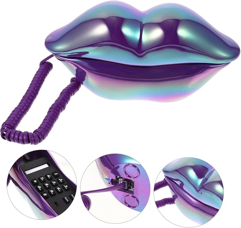 هاتف أرضي كلاسيكي مبتكر بإطار شفاه لتزيين مكتب المنزل أو المكتب - Image 3