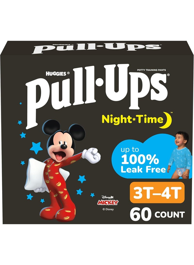 Pull-Ups Boys' Night-Time Potty Training Pants, Size 3T-4T Overnight Training Underwear (32-40 lbs), 60 Ct - Image 1