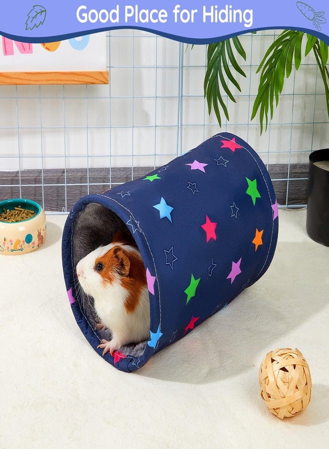 Glittme Guinea Pig Tunnel Washable Guinea Pigs Hideout Portable Rabbit Tunnels Soft Ferret Tunnel for Playing Resting Guinea Pig Accessories for Hedgehogs, Hamster,Colorful Stars - Image 2