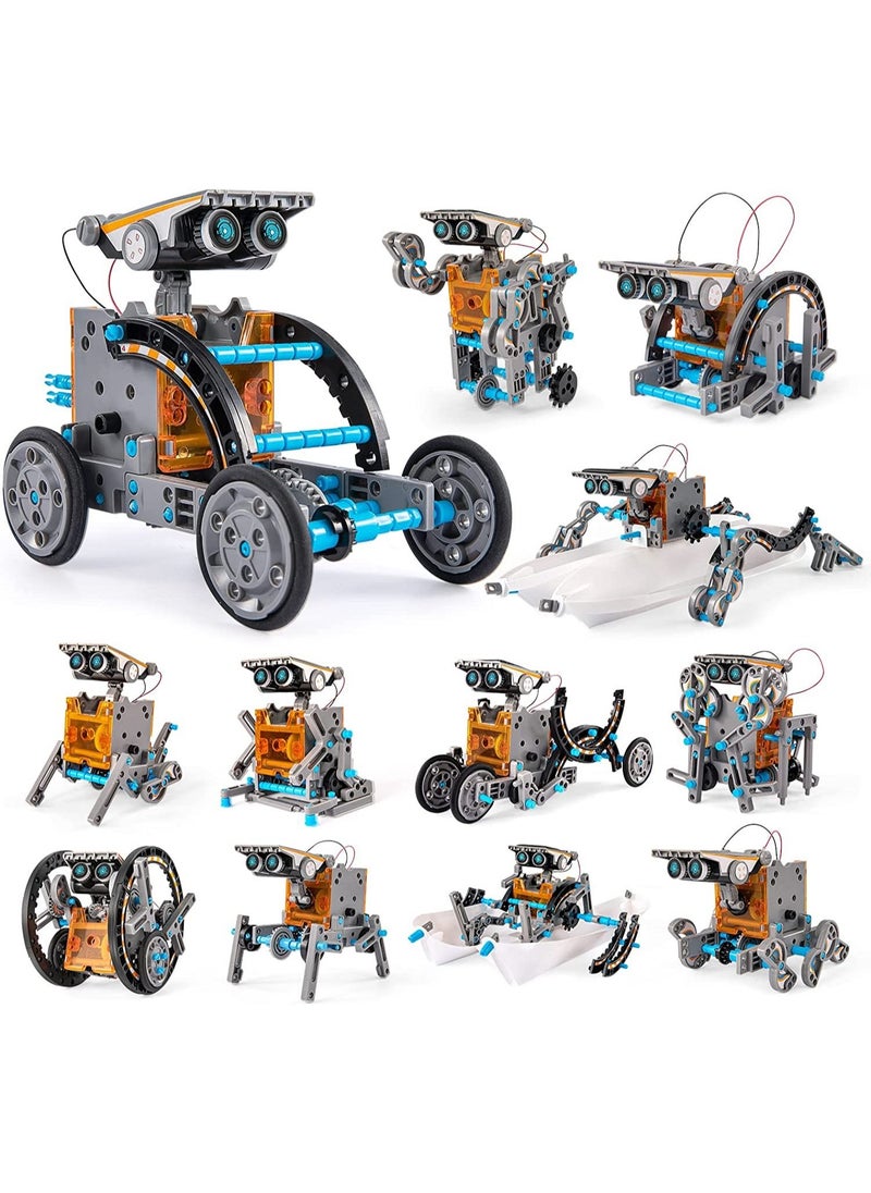 STEM 13-in-1 DIY Solar-Powered Building Robot Kit for Ages 7 and Above - Science Experiment  - Image 1