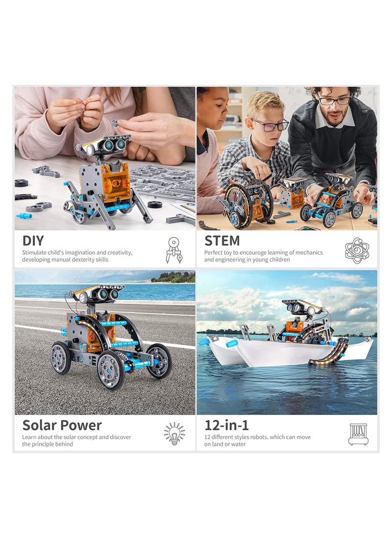 STEM 13-in-1 DIY Solar-Powered Building Robot Kit for Ages 7 and Above - Science Experiment  - Image 3