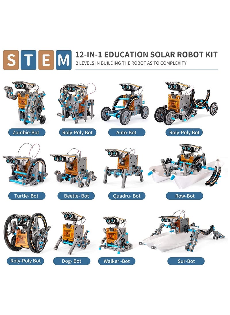 STEM 13-in-1 DIY Solar-Powered Building Robot Kit for Ages 7 and Above - Science Experiment  - Image 2