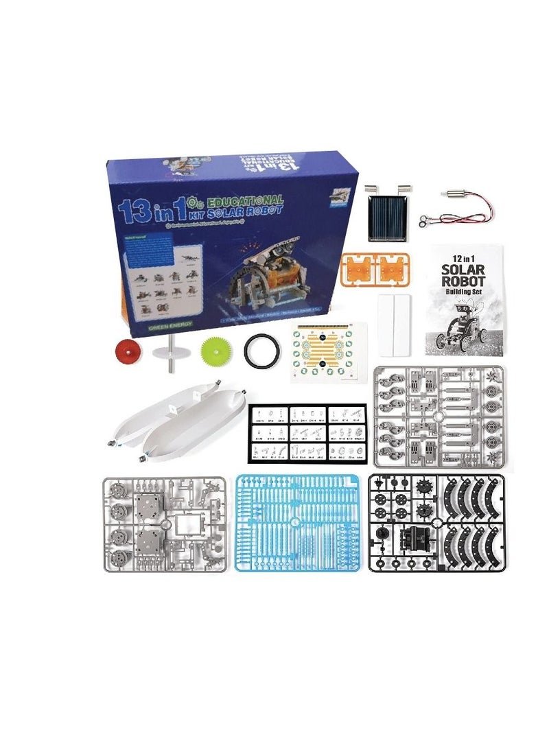 13-in-1 DIY Solar-Powered Building Robot Kit for Ages 7 and Above - Science Experiment