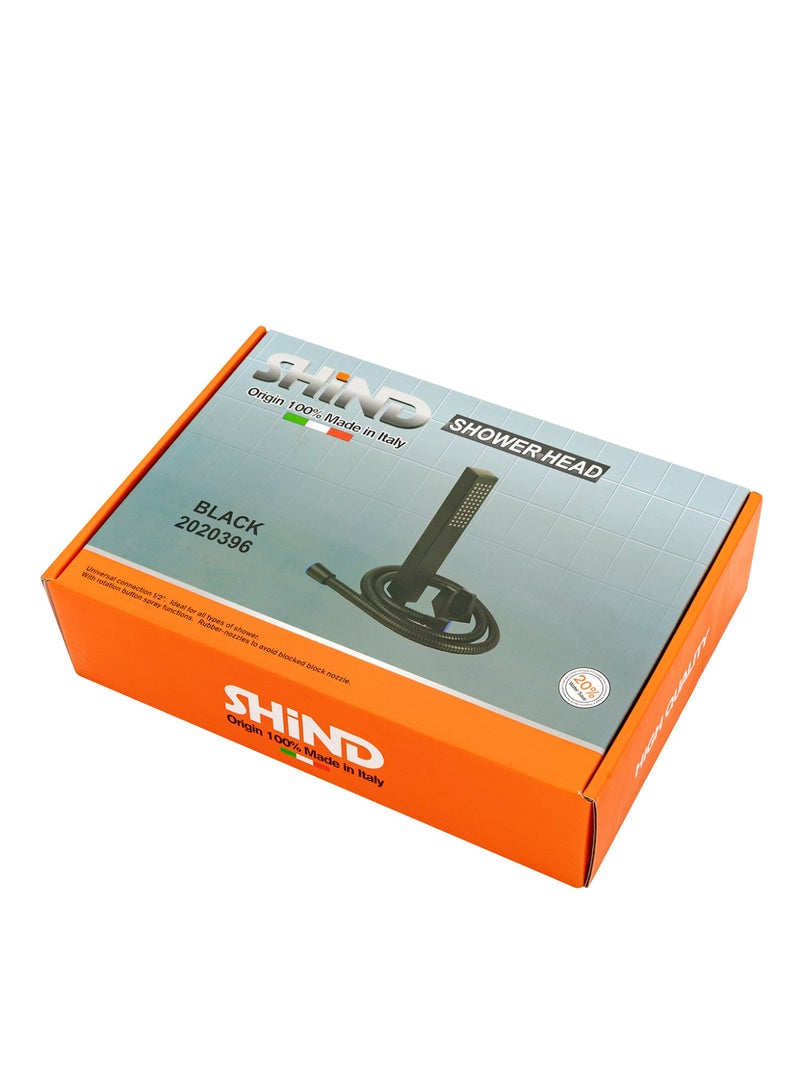 SHIND Slim Handheld Shower Head – High-Pressure Stream, Modern Square Design, Anti-Clog Nozzles, Matte Black Finish - Image 4