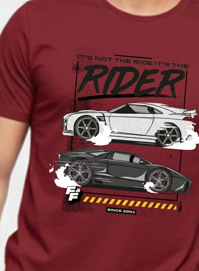 Take Two Fast & Furious Men Burgundy Graphic Print T-Shirt - Image 3