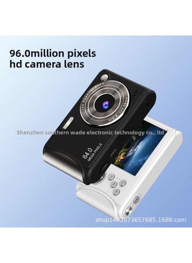 Generic - HD Digital Camera Ccd Student Party Retro Home Old-fashioned Camera Campus Card Machine Video Camera-Color:Q18 Pink-hd Large Screen Camera + 64g Memory Card + Card Reader + Tpc Adapter - Image 1