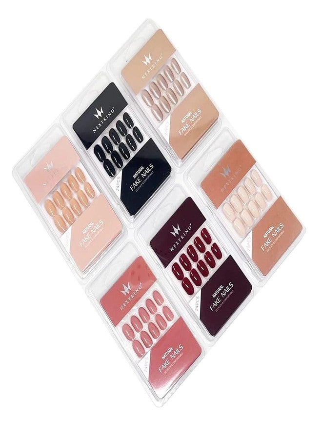 NAILWIND 24 Natural French Short False Nails Acrylic Full Cover Nails,Natural Fake Nails Delicate & Comfortable for Women and Girls (N43, 24 Count -Pack of 1) - Image 1