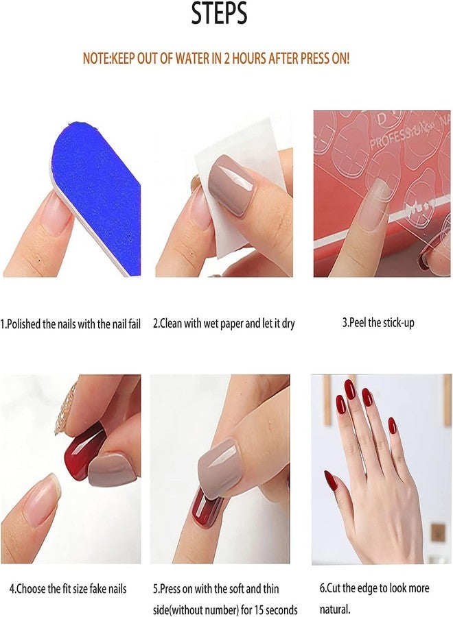 NAILWIND 24 Natural French Short False Nails Acrylic Full Cover Nails,Natural Fake Nails Delicate & Comfortable for Women and Girls (N43, 24 Count -Pack of 1) - Image 4