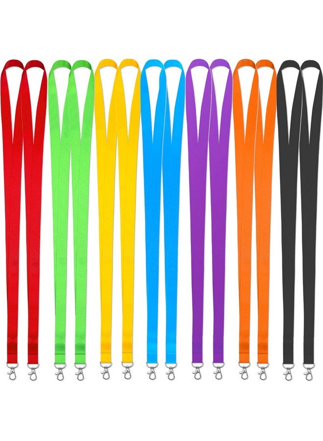 YOUOWO Cruise Lanyard 14 Pack Lanyards For Cruise With Id Card Badge Holder 7 Color Solid Color Durable Office Neck Id Colored Lanyard Keychain Holder Black Blue Lanyard Wide 0.79Inc (2Cm) - Image 4