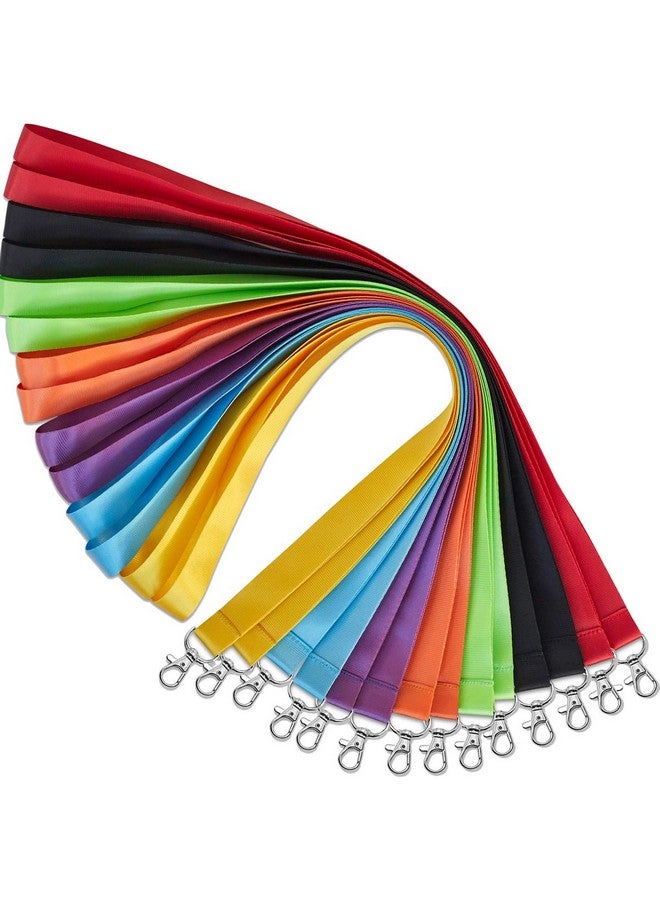 YOUOWO Cruise Lanyard 14 Pack Lanyards For Cruise With Id Card Badge Holder 7 Color Solid Color Durable Office Neck Id Colored Lanyard Keychain Holder Black Blue Lanyard Wide 0.79Inc (2Cm) - Image 1