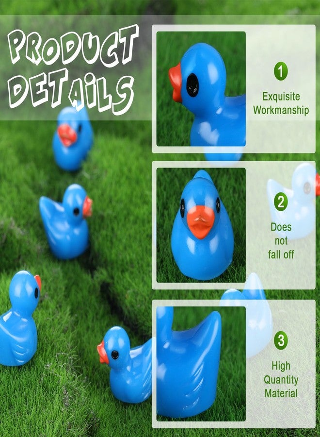 MiniInflat 150 Pcs Mini Resin Ducks Miniature Ducks Tiny Duckies Figures for Home Prank Game Micro Landscape Aquarium Dollhouse Ornament Mini Duckies DIY Terrarium and Handmade School(Dark Blue) - Image 3
