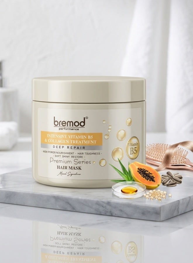 Bremod Performance Intensive Vitamin B5 And Collagen Hair Treatment Mask 500 ml Deep Repair Hair Mask Dry Damaged Hair Smooth Shine Hair Care - Image 1