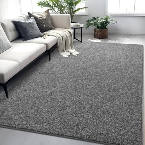 FALARK 4x6 Area Rugs for Bedroom Living Room, Dark Grey Soft Low-Pile Modern Indoor Thickened Memory Foam Non-Slip Washable Carpets for Kids Dorm Home Decor Rug - Image 2