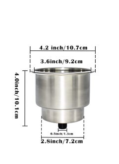 KASTWAVE Stainless Steel Cup Drink Holder, KASTWAVE Insert with Drain for Marine Boat RV Camper Stainless Steel Cup Drink Holder with Drain Marine Boat Rv Camper (2PCS)  - Image 2