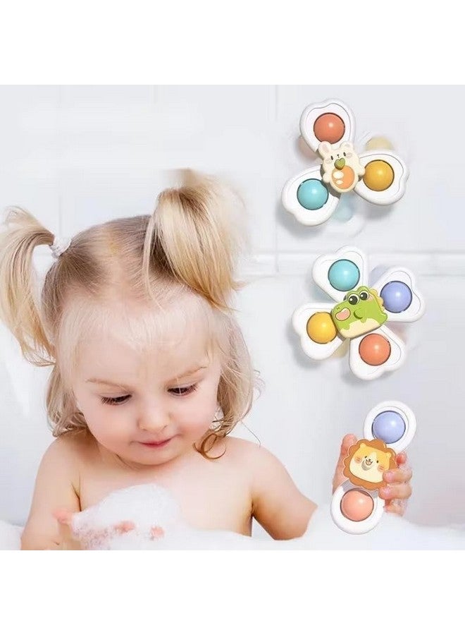 سوبر توي 3 قطع من لعبة فيدجيت سبينر للاستحمام للأطفال الصغار، خشخيشة دوارة مع كوب شفط، ألعاب استحمام للأطفال بعمر 1 و2 و3 سنوات، هدية عيد ميلاد، متنوعة - Image 2