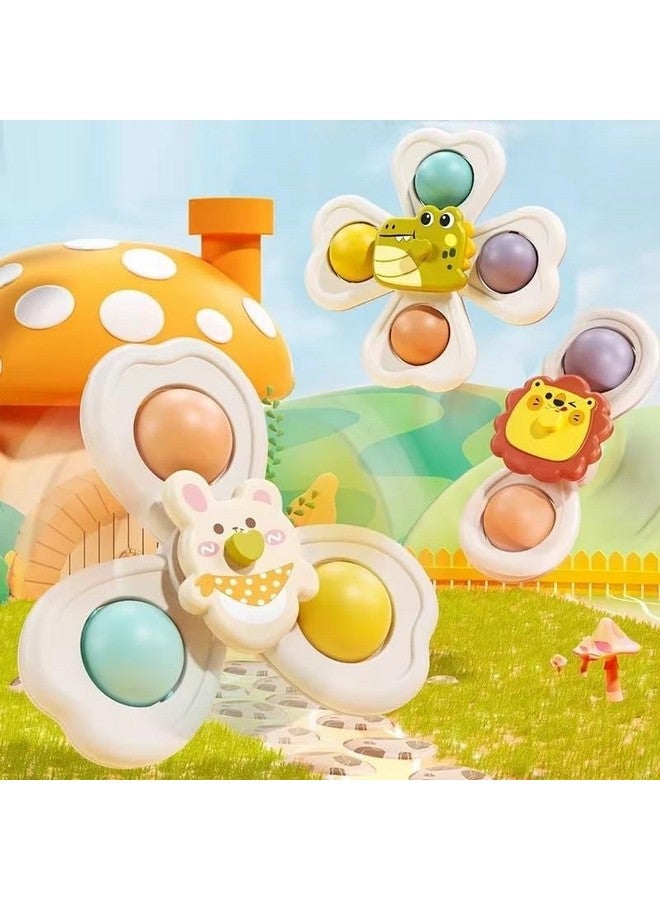 سوبر توي 3 قطع من لعبة فيدجيت سبينر للاستحمام للأطفال الصغار، خشخيشة دوارة مع كوب شفط، ألعاب استحمام للأطفال بعمر 1 و2 و3 سنوات، هدية عيد ميلاد، متنوعة - Image 1